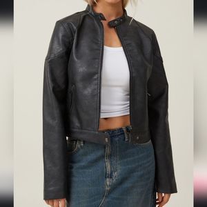 Cotton On Black Leather Jacket